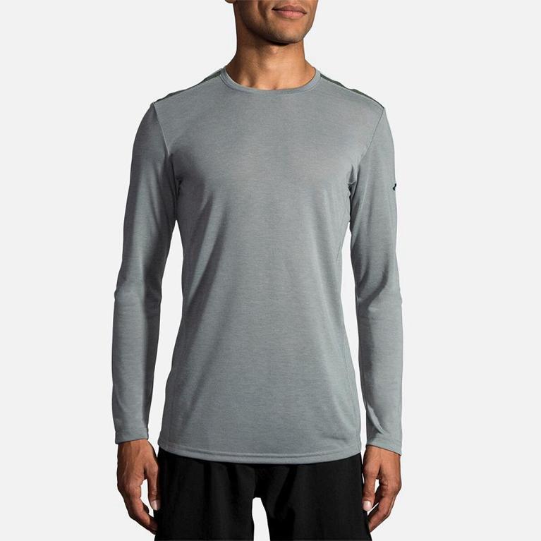 Brooks Distance Men's Long Sleeve Running Shirt - Green (59230-AXKM)